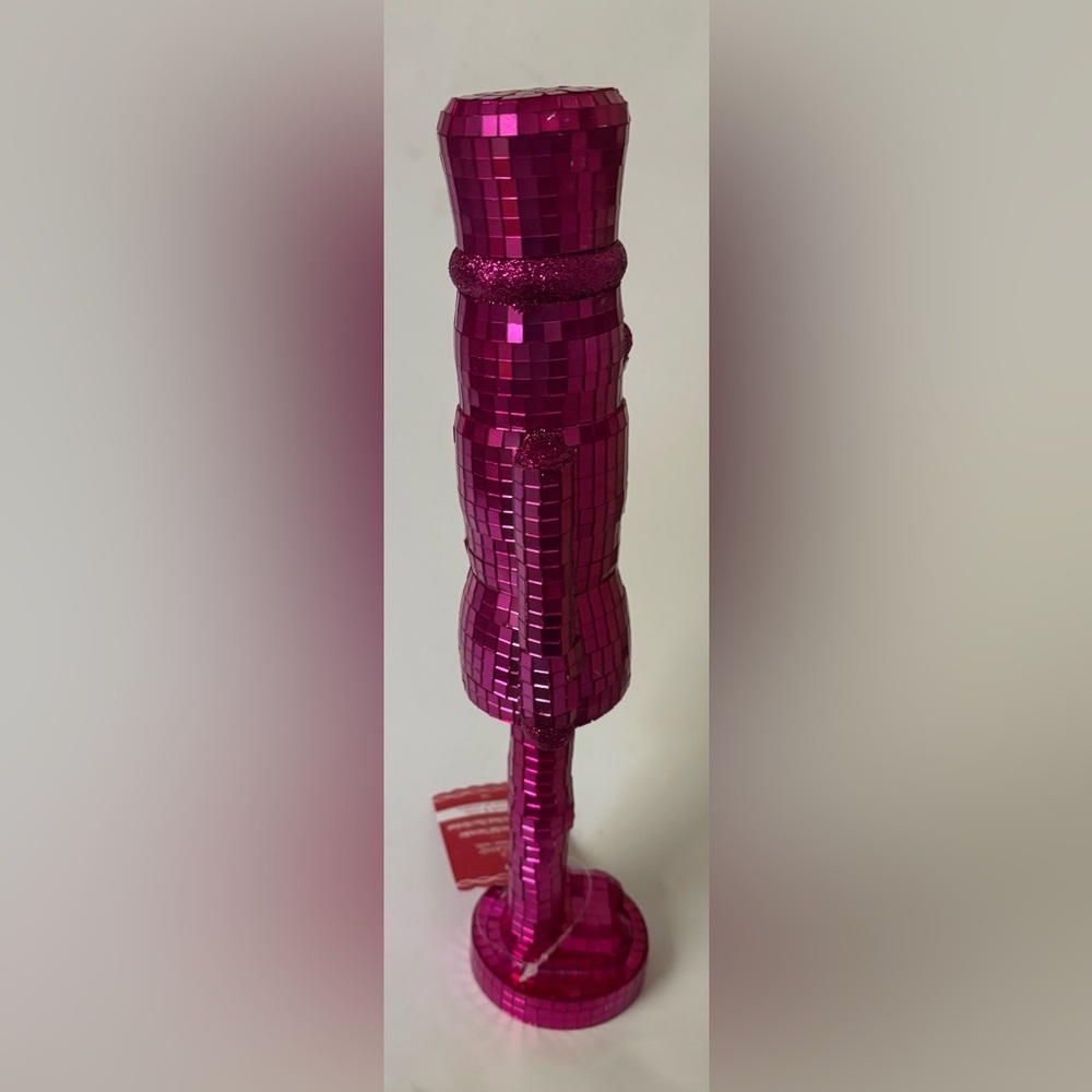 Ashland Christmas mirror disco ball nutcracker NWT NEW Xmas pink 13” - Picture 5 of 8